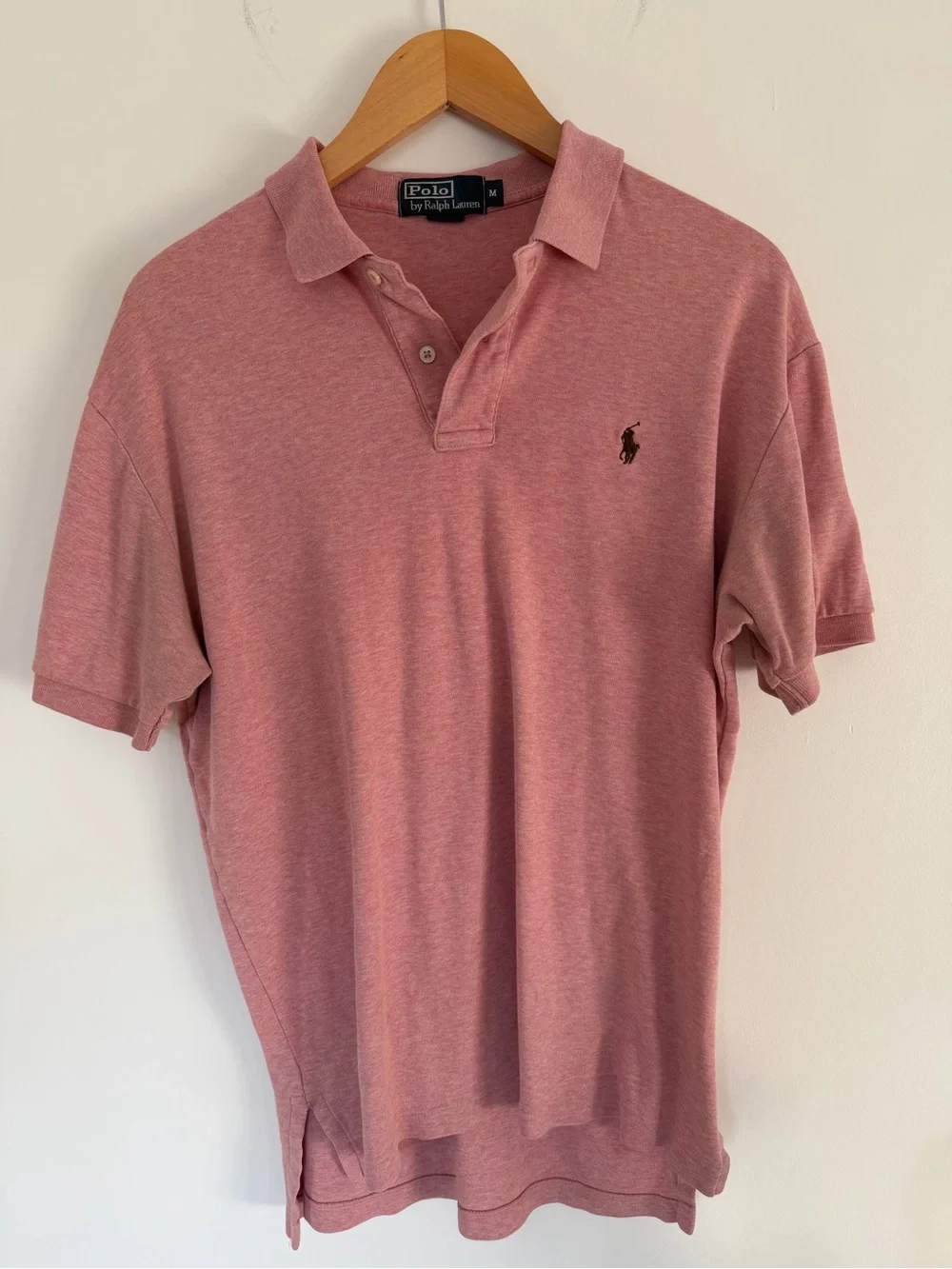 Vintage Polo Ralph Lauren Men’s M Pink Heather Short Sleeve Polo Shirt Pony logo